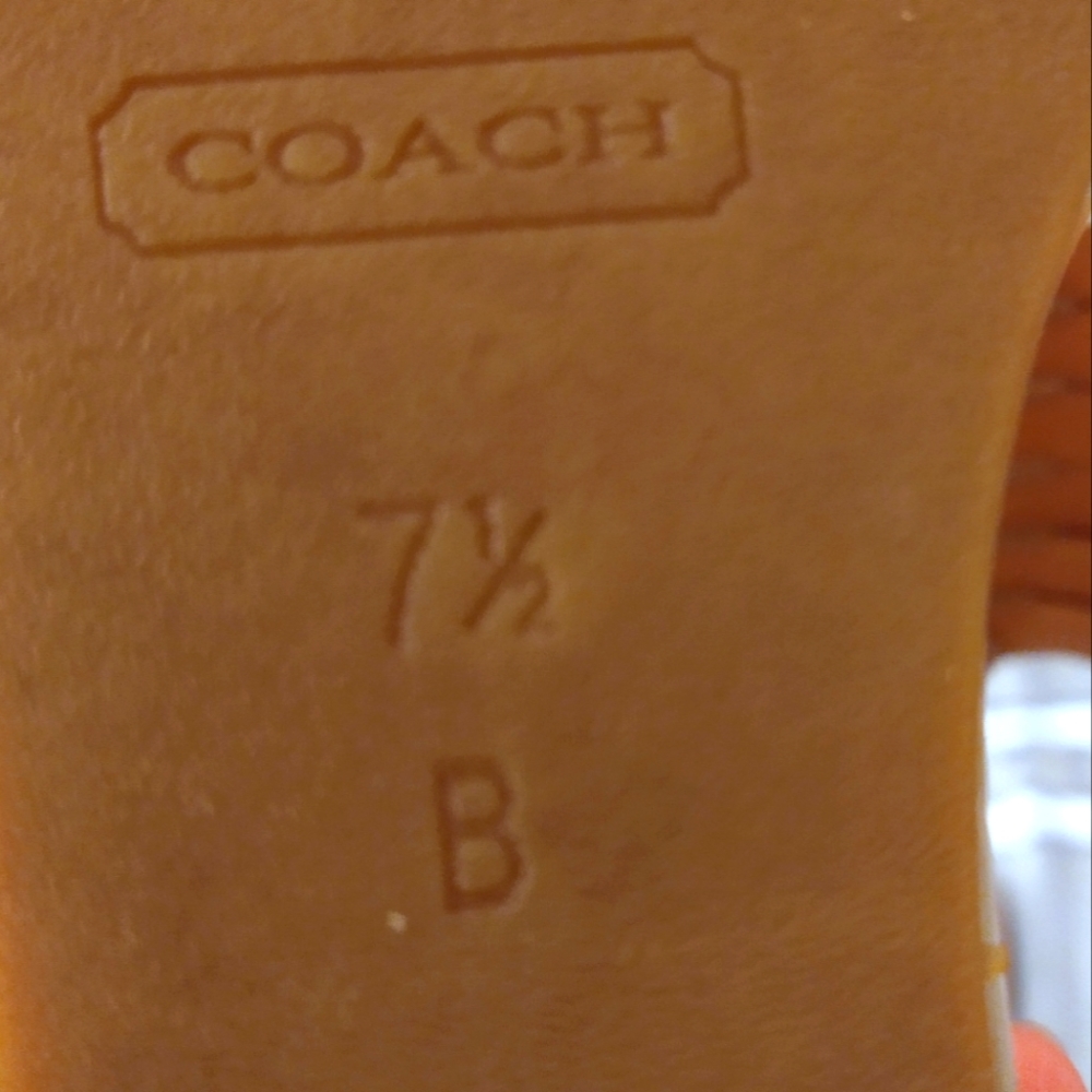 Vintage COACH Gold Slight Wedge Sandals Size 7.5 Toga Greek Roman Party - Picture 5 of 6